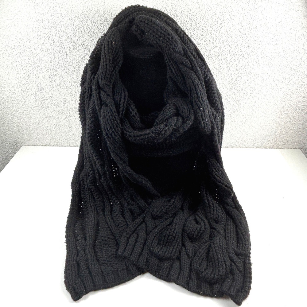Badgley Mischka Scarf Womens OS‎ Black Cashmere Blend Winter Cozy Warm Classic